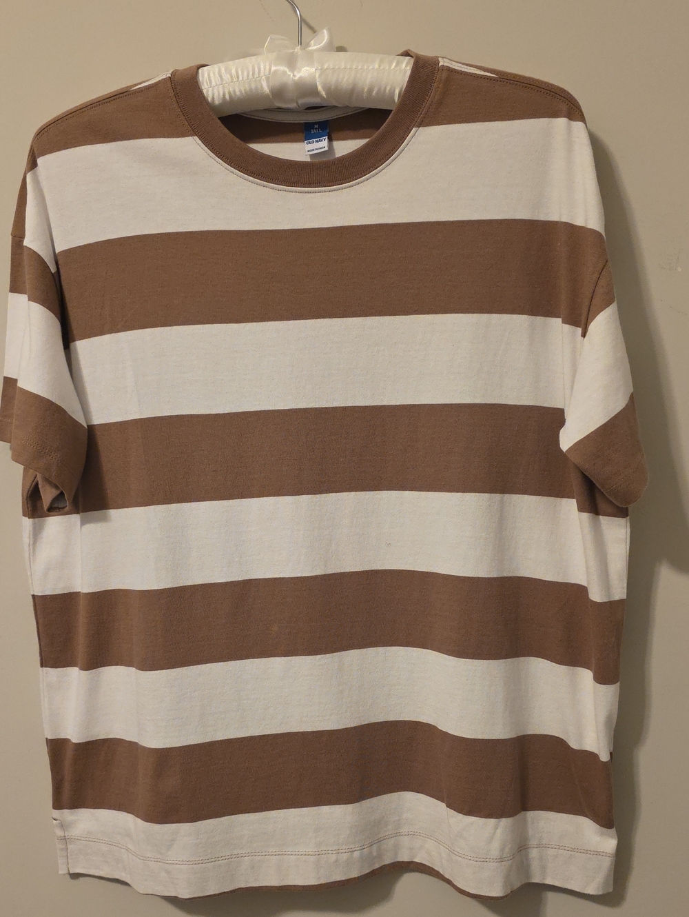 Old Navy EveryWear Brown Stripe Tee Tall